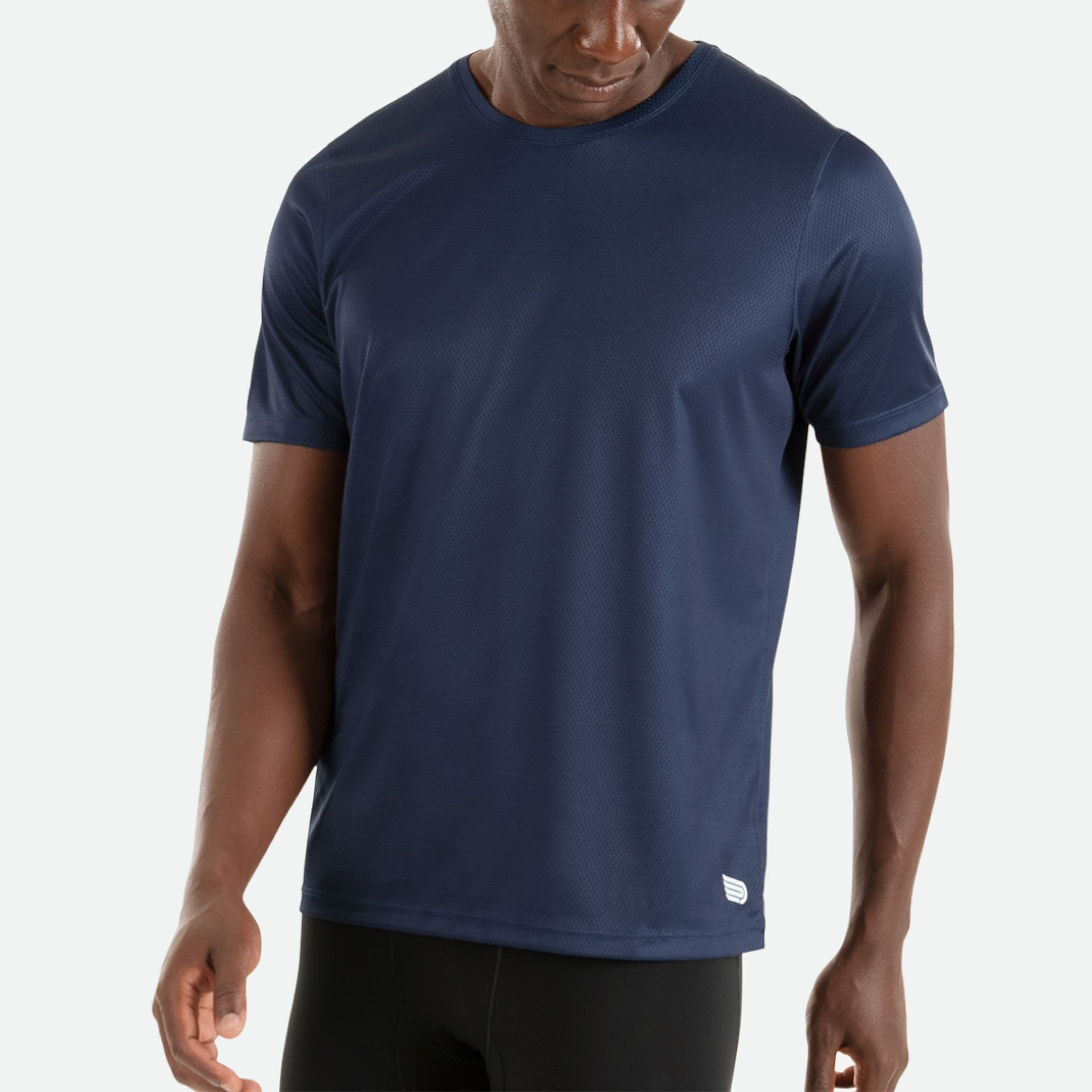 PRESSIO_Hapai_Mens_Run_Navy_Short_Sleeve_Top_Closeup_Front