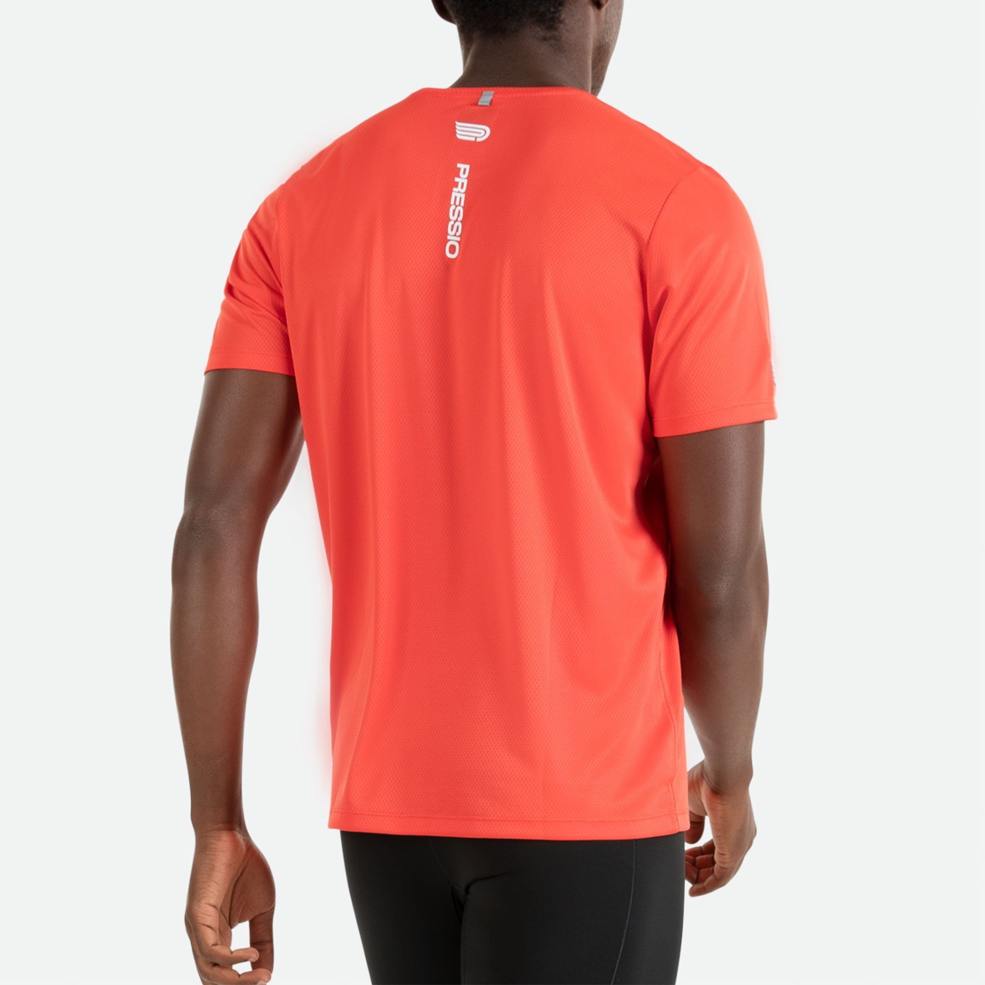PRESSIO_Hapai_Mens_Run_Red_Short_Sleeve_Top_Closeup_Back