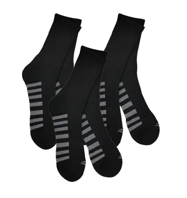 Sofsole Men's Running Anti-Friction Crew Socks 3pairs - Black/MGH